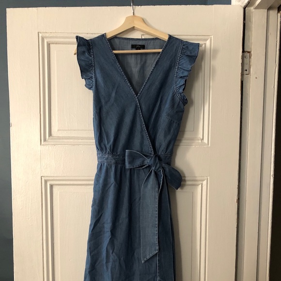 j crew midi wrap dress